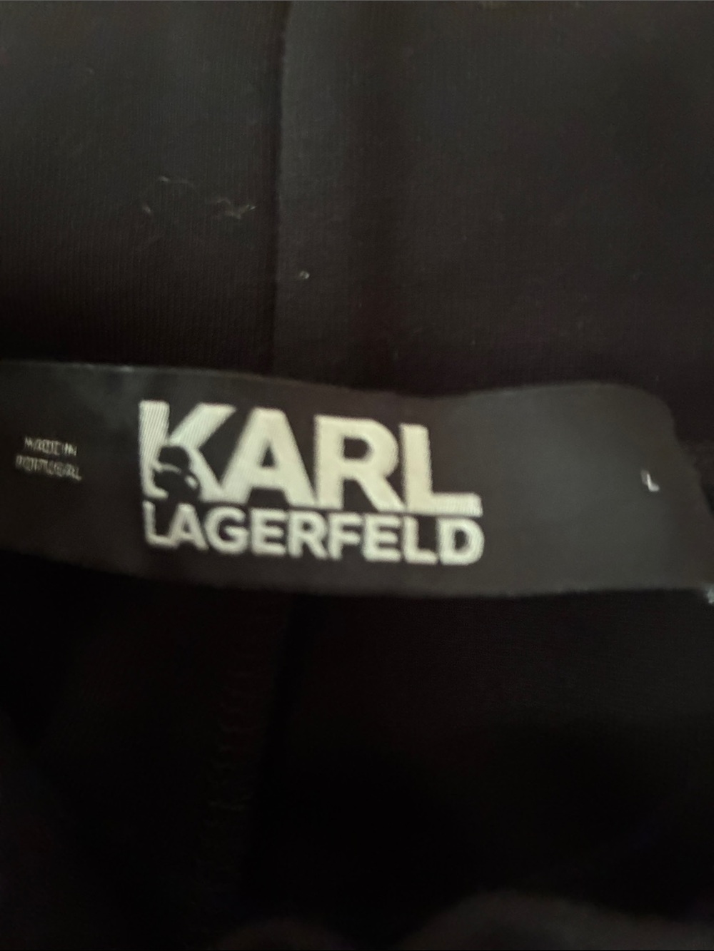 Karl Lagerfeld Black Pencil Skirt with Pink Piping and Branded Side Tape - Picture 3 of 4